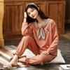 Γυναικεία Πυζάμα από Καθαρό Βαμβάκι Σετ Φθινοπωρινό Μακρυμάνικο Νέο Άνετο και Χαριτωμένο Εξολοκλήρου Βαμβακερό Φθινοπωρινό Καθημερινό Ρούχο Σπιτιού Μεγάλο Μέγεθος