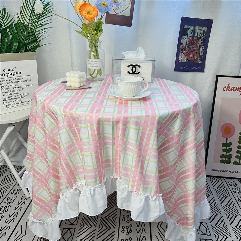 Spitze Runder Tischdecke Floraler Pastoraler Stil Picknick Party Dekorationstuch Ins Schmutzabweisend Antifouling Matte Süß