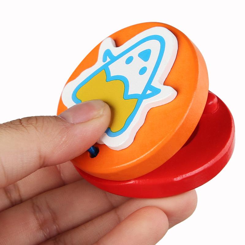 Creative Wooden Children'S Castanets Orff Musician Percussion Castanets Cartoon Animals Early Education Enlightenment Baby Toys