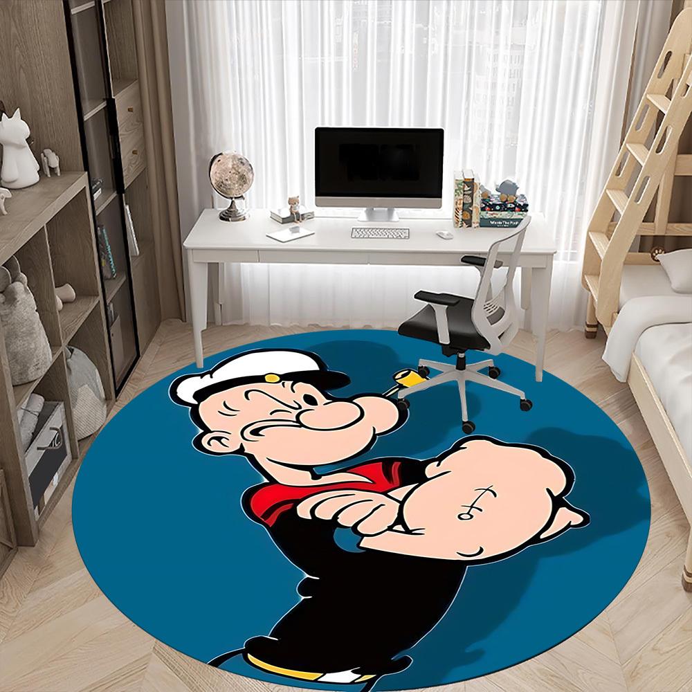 1pc Popeye Sailor Office Round Area Rug, Bedroom Living Room Home Decor, Room Deco,  Offic a1016063