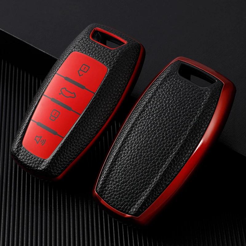 

4 Buttons for Great Wall Haval Coupe H7 H8 H9 F5 F7 H2S GMW H6 TPU Leather Car Key Case Cove Holder Bag Auto Accessories красный