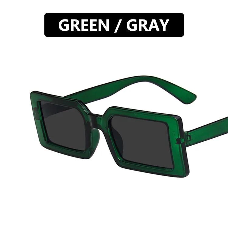 Women Sunscreen Glasses Square Trendy Sunglasses Retro Street Photo Holiday Fluorescent Green Fashion Small Frame Sun Glasses