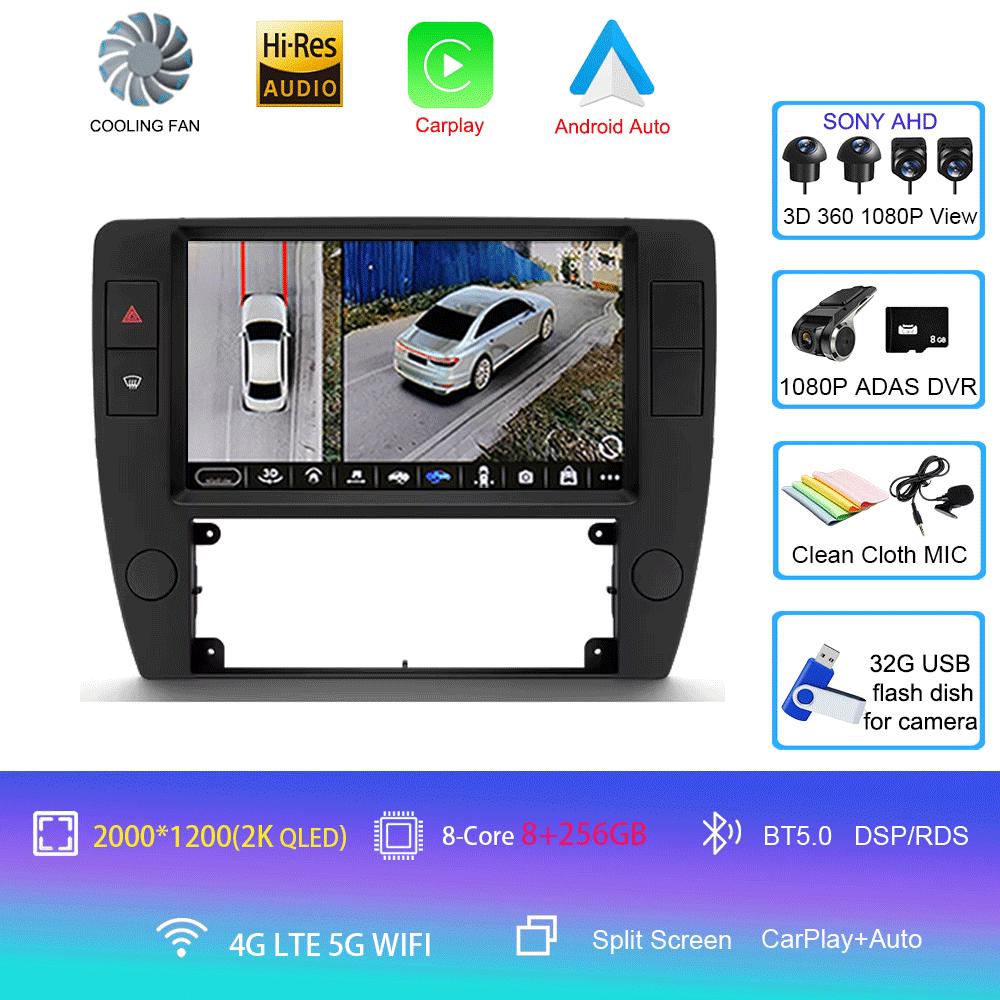 For Volkswagen Passat B5 2000 2001 2002 - 2005 Car Radio Android 14 Carplay Navigation GPS Multimedia Player WiFi+4G Stereo BT