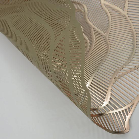 PVC Placemat Heat-Resistant Reusable Table Mat Hollow Rose Shape Insulation Pad for Dining Table Decoration