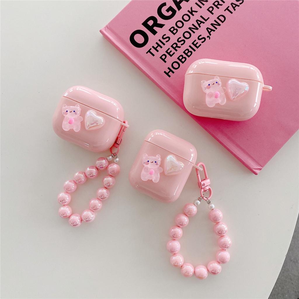 Compatible with Apple AirPods 1st Generation Bluetooth Earphone Protective Case Pro1 Heart Kitten AirPods 1 Earphone Case