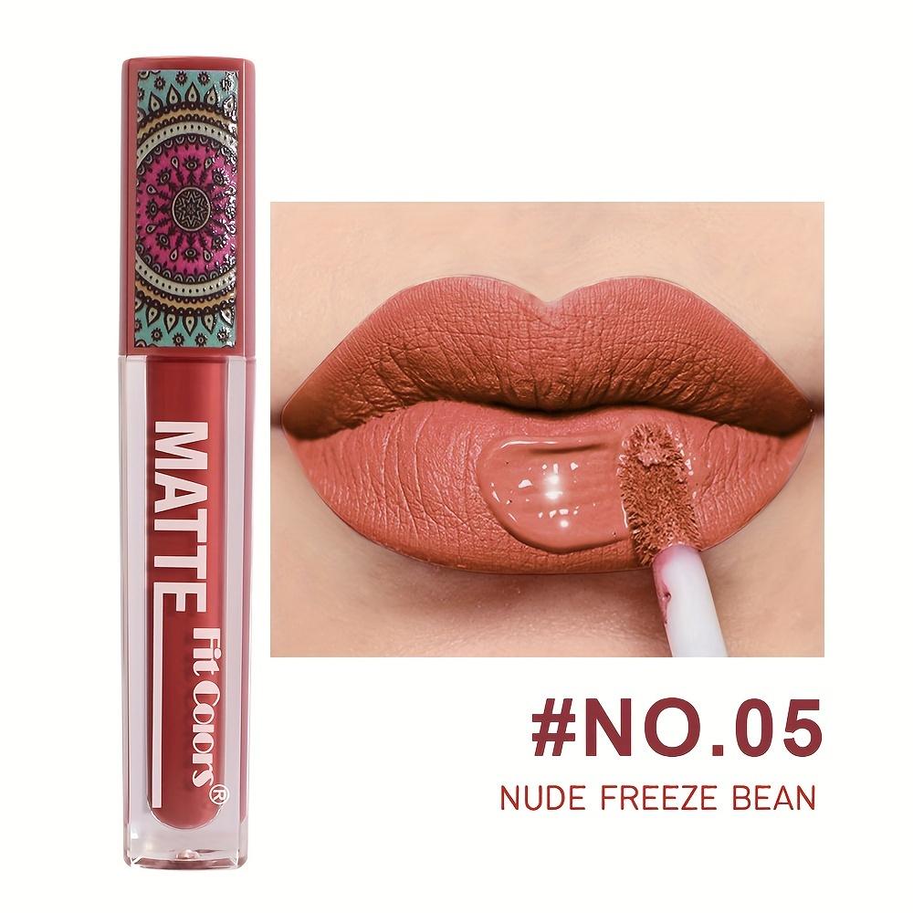 6 Farben Wasserdichter flüssiger Lippenstift, matt, samtig, Ton-Textur, Lipgloss, Bohemian-Stil, Erdbraun, langanhaltendes Antihaft-Cup-Makeup