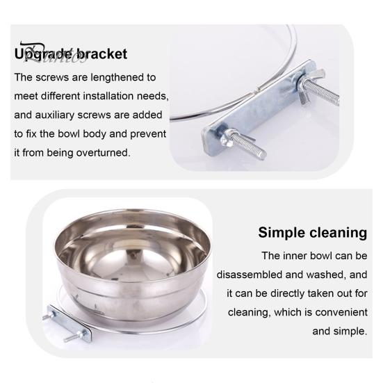 1/2 stk. Mateskål for små fuglebur med klemme i rustfritt stål Vannmatskål til kjæledyrmater Coop-tilbehør til papegøye-kakefugl-ara dvergpapegøyer