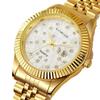 Men And Women Steel Belt Couple Gold Leisure Quartz Watch Diamond Calendar Business Watch Luminous Watch