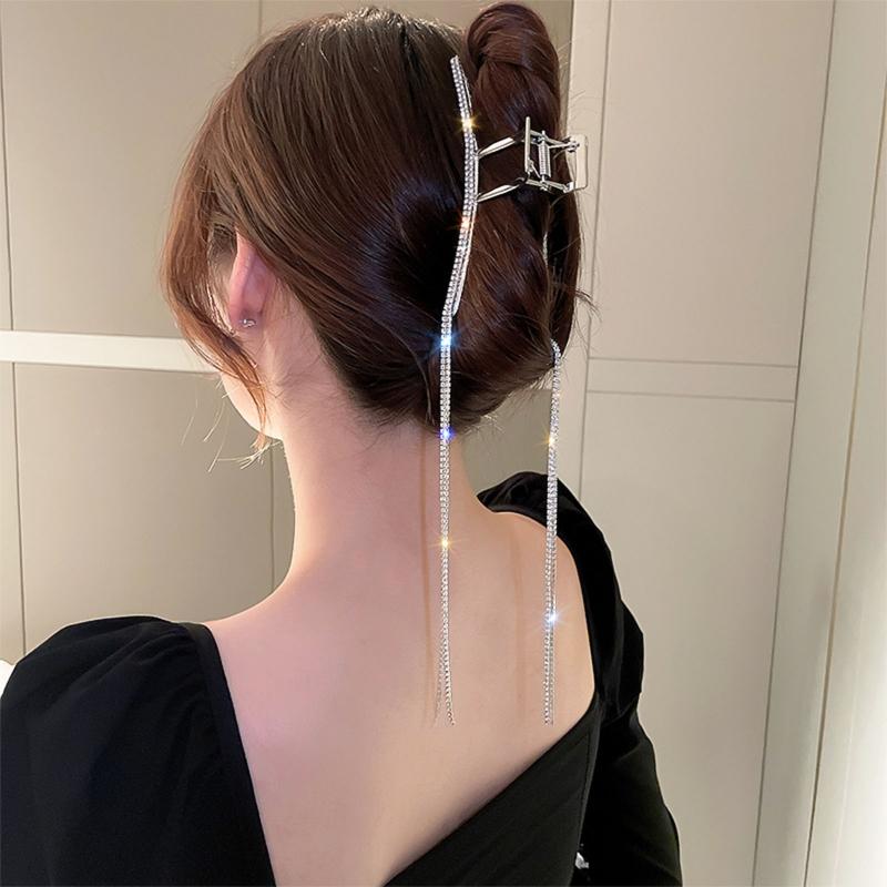 Französische Lange Quaste Hai Haarspange Strass Haarspange Haarnadel Barrett Haaraccessoires für Freundin Frauen