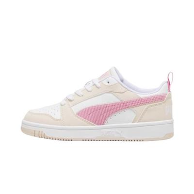 Rebound V6 Lo Round Toe Comfortable Low Top Kids Skate Shoes Kids Sneakers White Pink 398722-01