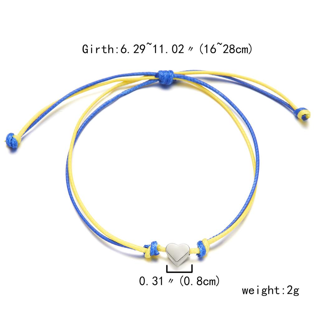Charm Yellow Blue Ukraine Bracelets For Women Men Handmade Woven String Ukrainian Flag Color Bracelet Couple Friendship Jewelry