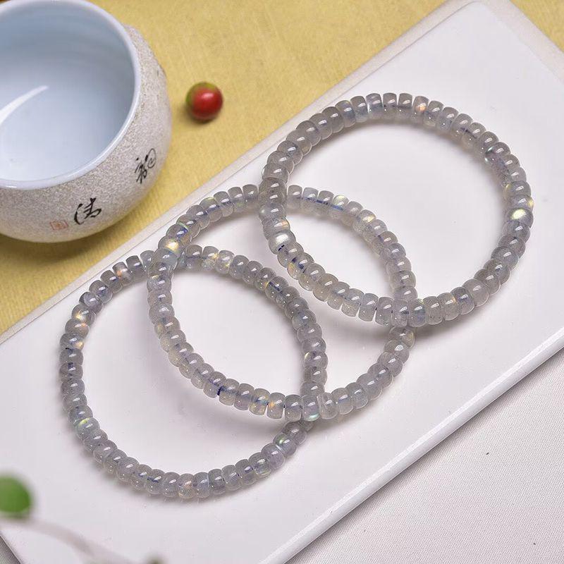 Natural Grey Moonstone Straight Cut Bracelet - Soft, Fashionable, and Beautifully Colored DIY Jewelry for Women