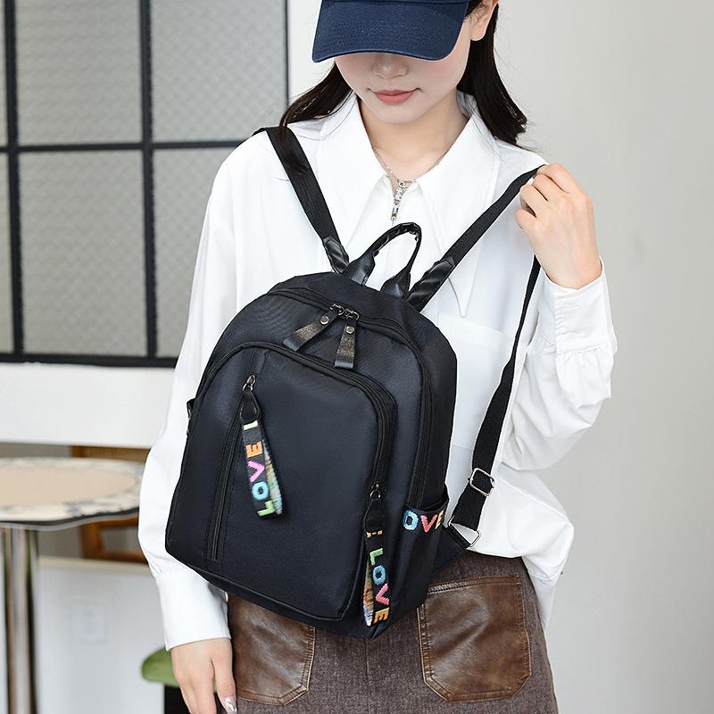 Backpack Ladies Tide Korean Version Nylon Cloth Versatile Fashion Backpack Casual Large Capacity Lightweight Travel Bag