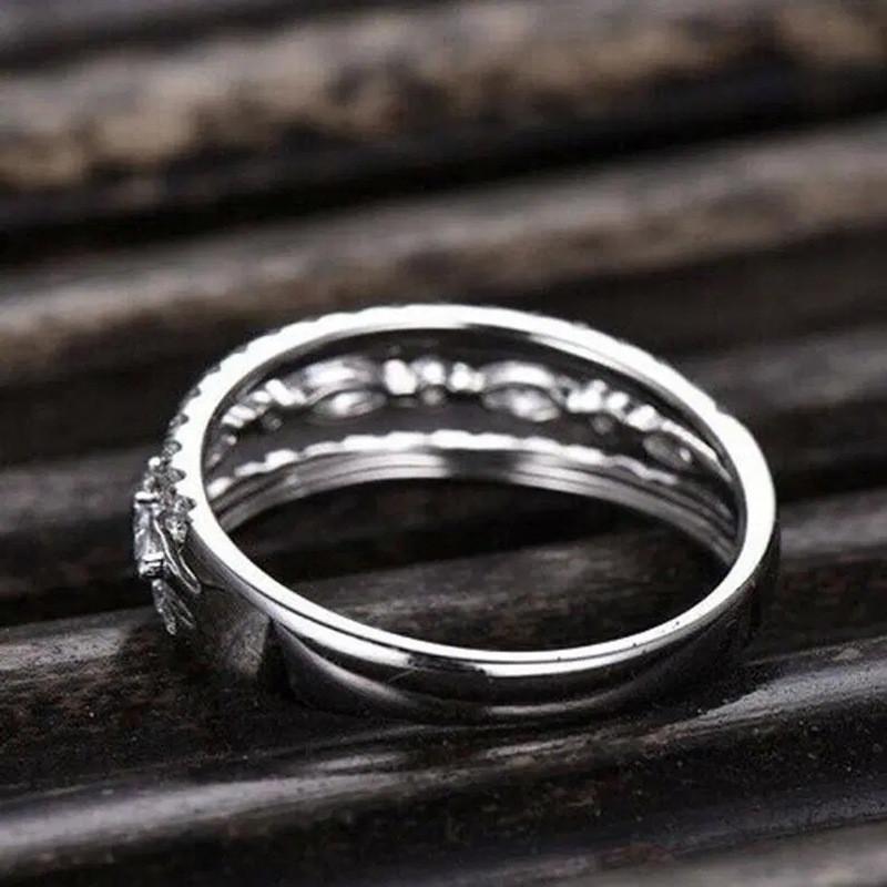 CopperFinger Rings for Women Dazzling White Cubic Zirconia Wedding Marriage Party Ring Fashion Jewelry