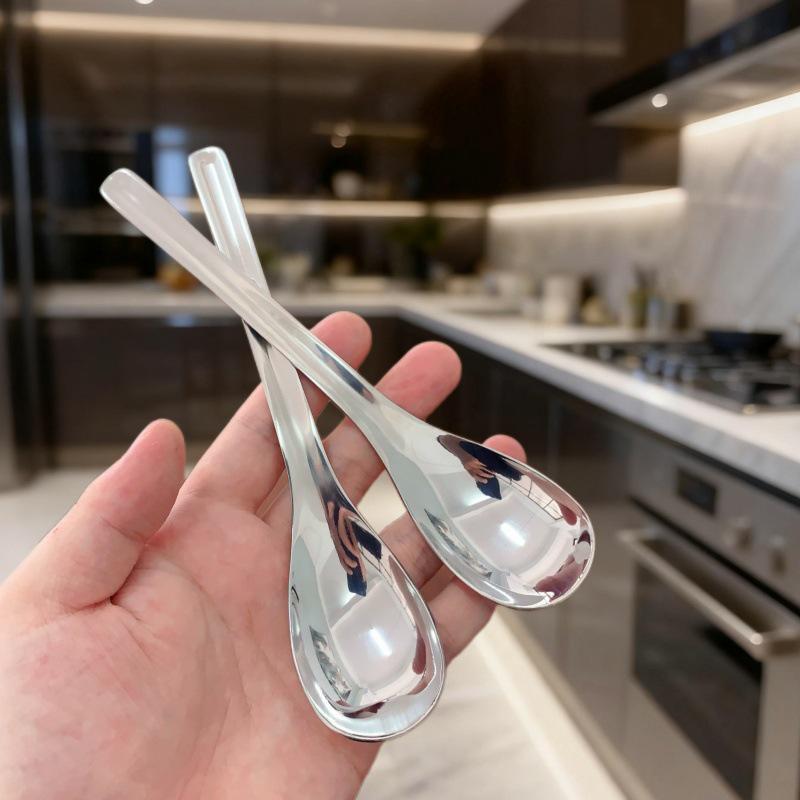 Cucchiaio a Manico Lungo in Acciaio Inossidabile 304 per Bambini e Zuppa per Bebè