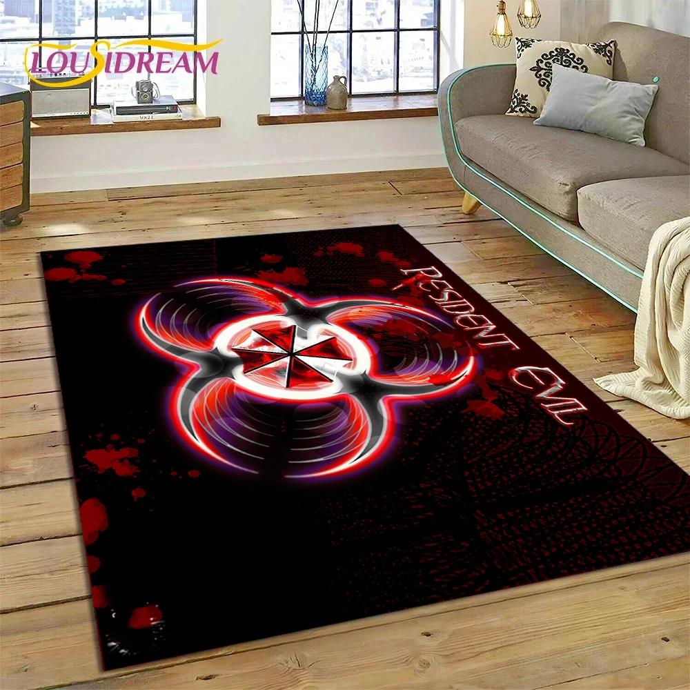 3D Horro Games R-Resident Evil Gamer Carpet Rug for Bedroom Living Room Home Sofa Decoration,Child Game Large Decor Floor Mat