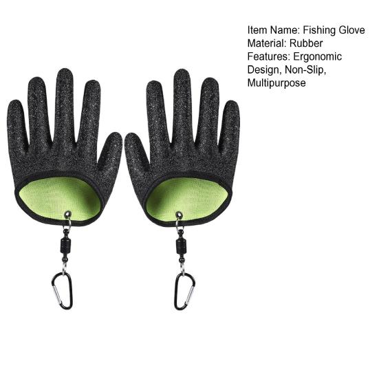 1/2Pcs Fishing Gloves with Magnet Release Anti-Slip Textured Grip Puncture Resistant Waterproof Catch Fish Gloves