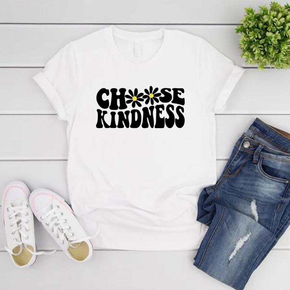 Teacher T-Shirt Choose Kindness Shirt Gift for Teacher Daisy Shirt Back To School Tee Women's Short Sleeve T-shirts Be Kind Tops