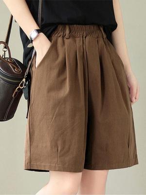 Women's 2023 Summer Casual Plus-Size Loose Wide-Leg Shorts