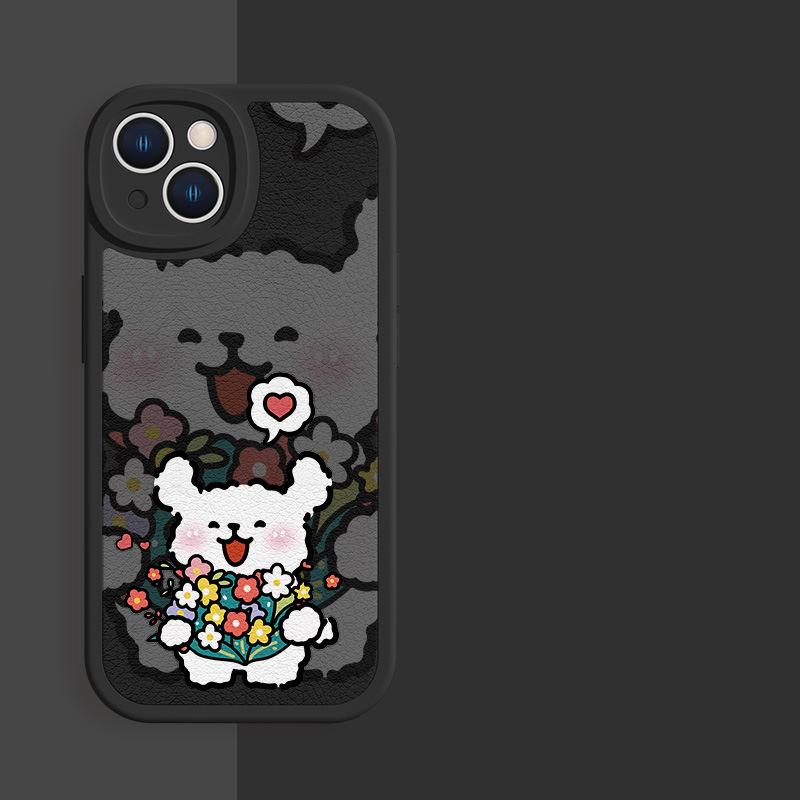Phone Case For Lovers Couples Fit for iPhone 11 12 13 14 15 16 Pro Max XR X XS Mini 8 7 Plus SE 2020 Clear Case Cute Cartoon Dog