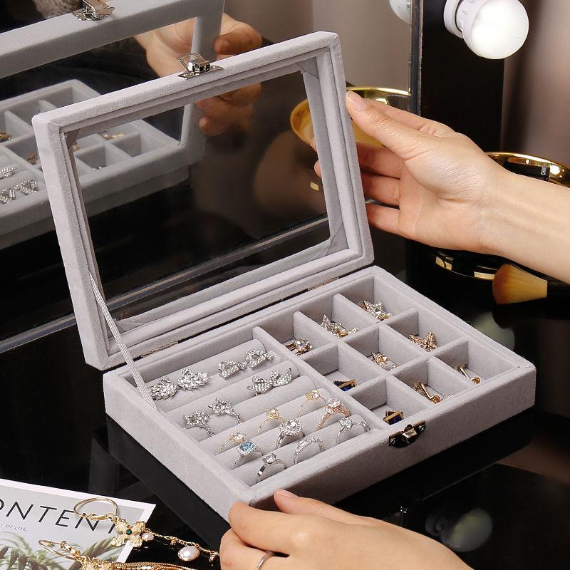 1PC Jewelry Classification Storage Box - Transparent Visible Holder for Earrings Rings Necklaces Display