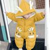 Newborn Baby Autumn/Winter Fleece-Lined Romper - Thick Down Cotton Crawling Suit