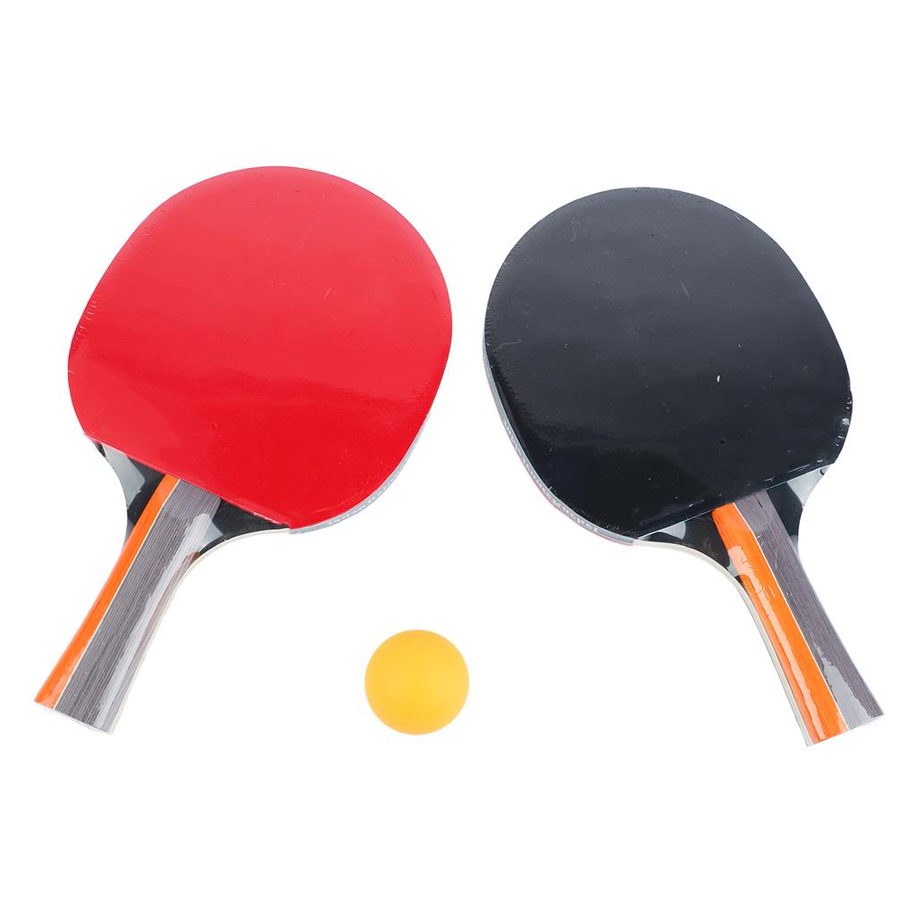 Table Tennis Paddle Set Long Sweat Absorbing Handle Table Tennis Bats with 3 Balls for Beginners