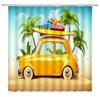 3D Shower Curtain Sunny Beach Seaside Landscape Printed Bathroom Curtain Waterproof Fabric With Hooks Home Decorate Bath Screen