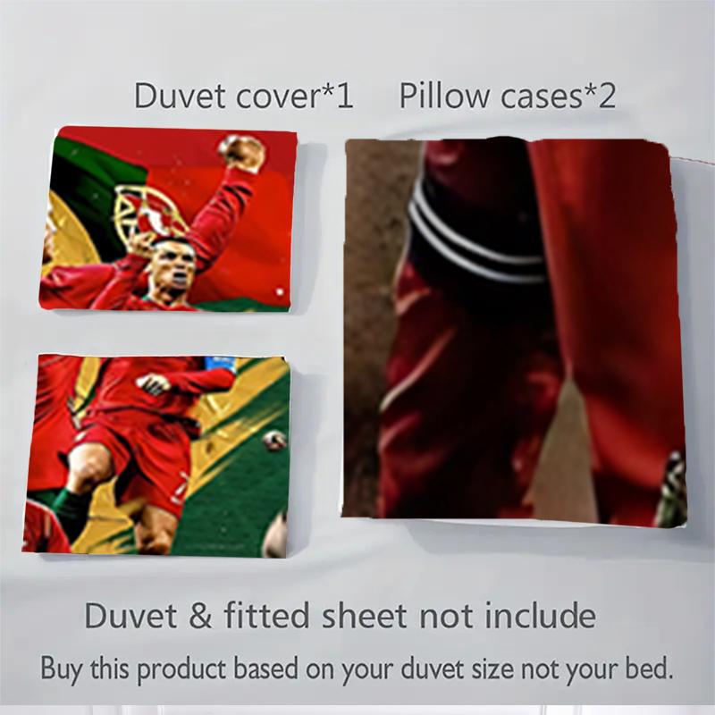 3Pcs Football Stars Celebration Bedding Sets For All Sizes New 3D Printed Bed Cover Comforter Duvet Cover Pillowcase Bedroom Decoration
