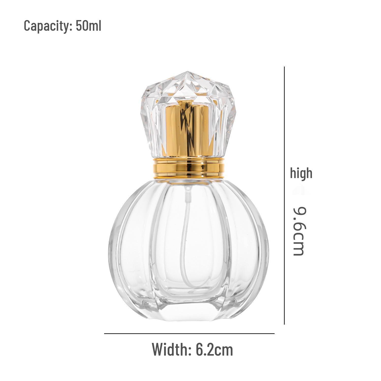 Creative Pumpkin Glass Perfume Bottle - 50ml Refillable Spray with Press Pump