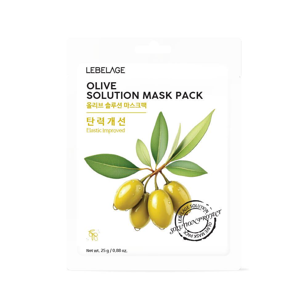 LEBELAGE Olive Solution Mask Pack Nourishing Moisture Boost 25g [10 Sheets]