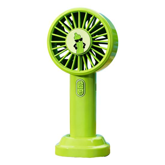 Ручной вентилятор с мультяшным рисунком питомца, многоскоростной, тихий мотор, перезаряжаемый от USB, портативный настольный вентилятор для охлаждения зелёный