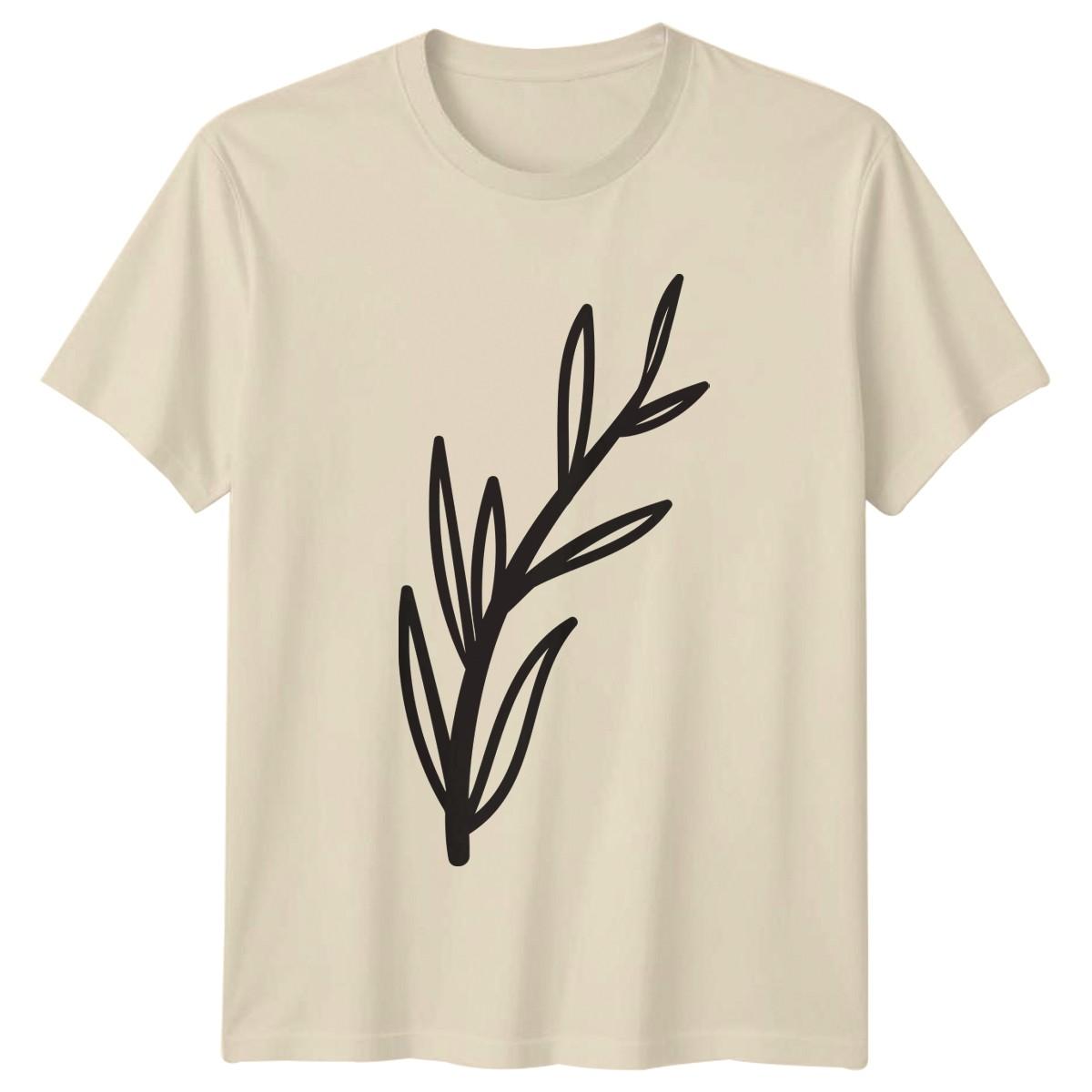 Minimalist Hand Drawn Botanical Plant Leaf T-Shirt Foliage Nature Birthday Gift XXL