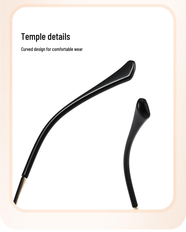 Women's Ultra-Light Tea-Colored Retro Cat-Eye TR90 Glasses Frame, Fit for Prescription, Slimming Korean Style.