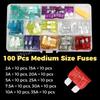 300/100/50 Pcs Small Car Fuses Automotive Blade Medium Micro Type Fuse Assortment In Box 2A/3A/5/A/7.5A/10A/15A/20A/25A/30A/35A