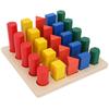 Wooden Baby Geometric Building Blocks Colorful Baby Blocks Game Educational Toy Gift