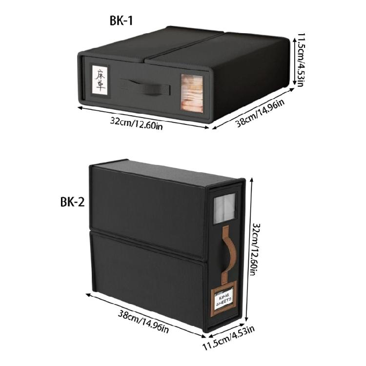 Sheet Set Storage Case with Front Handle, Viewing Window and Shelf Friendly Shape for Closet Bedding Storage Box