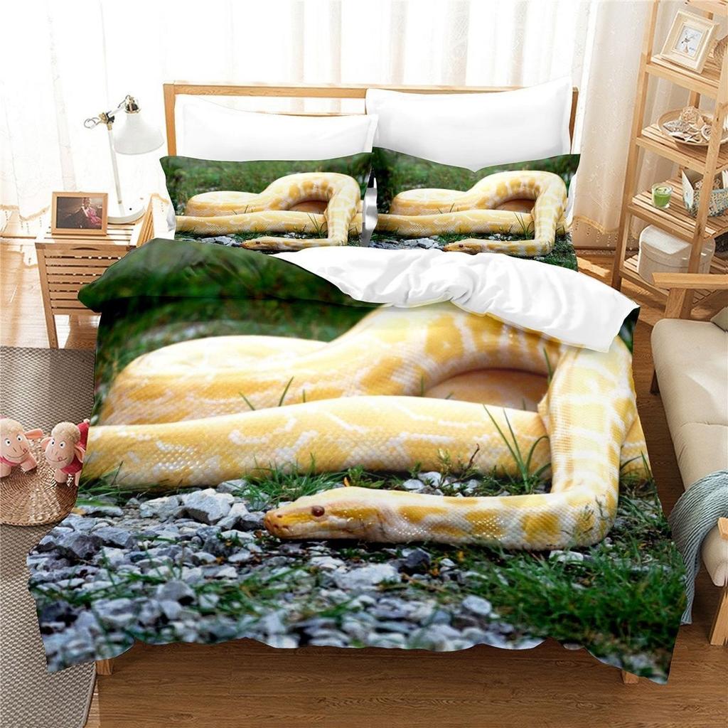 New Authentic A-class 3D Wealth Snake Animal Bed Sheet And Duvet Cover, Four Piece Set, Winter Thick Style, Brushed For Two