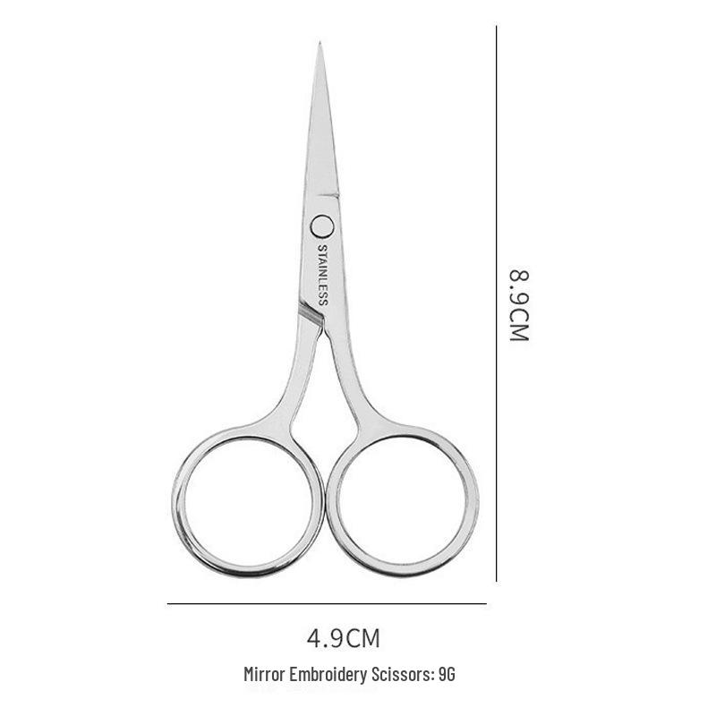 Stainless Steel Eyebrow and Nose Hair Scissors - Round & Pointed Tips, Mirror Polished.