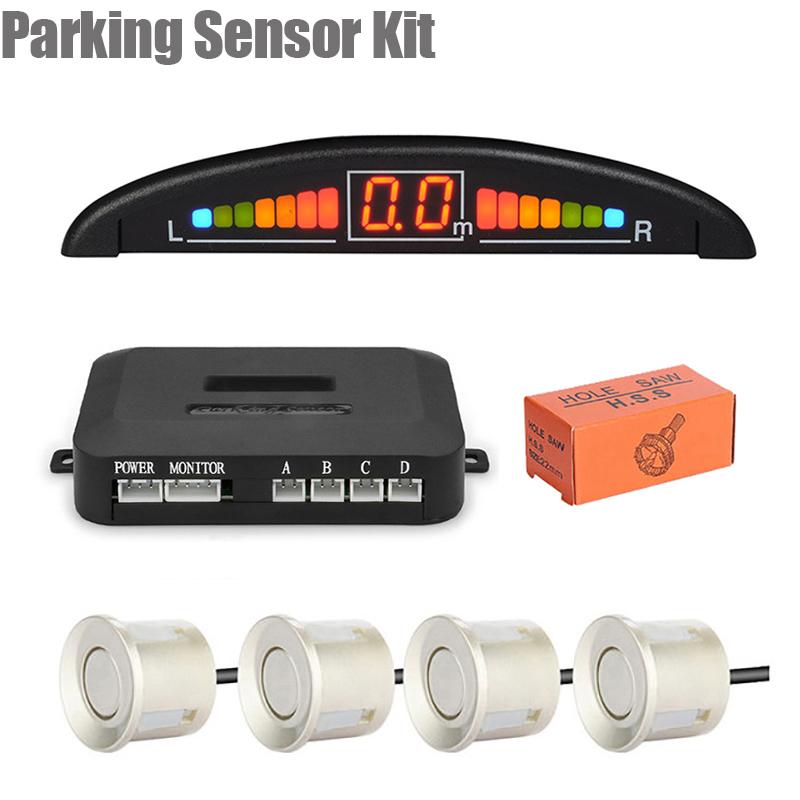 Parking Sensor Kit With 4 Radar LED Accurate Digital Display Of Obstacle Distance Alarm Parktronic Kit Detector Reversing Radar