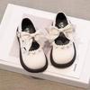 Girls Bow Princess Shoes Children's Performance Black Leather Shoes 2025 New Spring and Autumn Love Mary Jane Single Shoe Trend