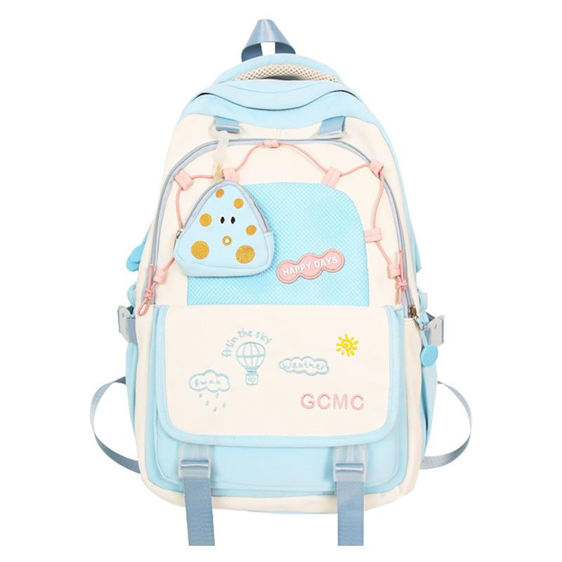 

Девушка, школьный рюкзак с высокой ценностью и универсальный, рюкзак для путешествий ученика средней школы, рюкзак студента Мори 30*18.5*44cm синий