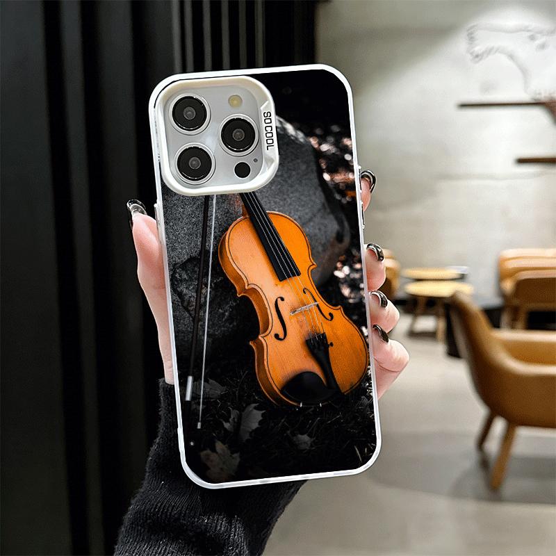 Violin Music Soft Phone Case for iPhone 15 16 17 Pro Max 17Air 16E 14 Plus 13 12 Mini Shockproof Cover Back Shell