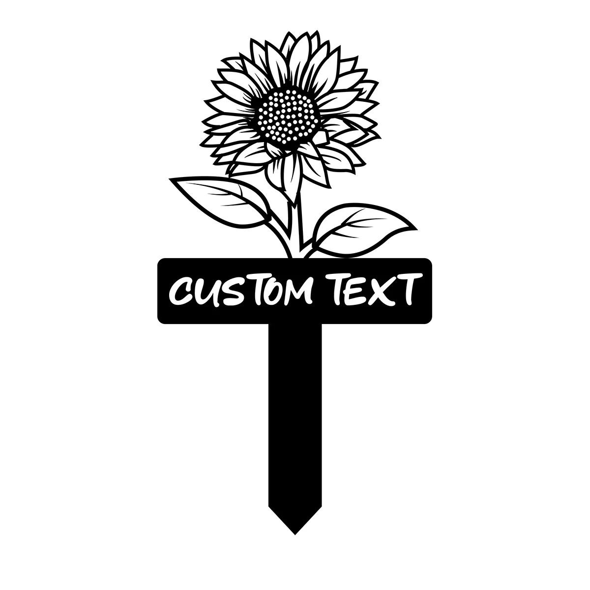 

Metal Garden Art Sunflower Yard Stake, Outdoor Flower Decoration for Patio Lawn, Rustic Metal Sign Gift чёрный
