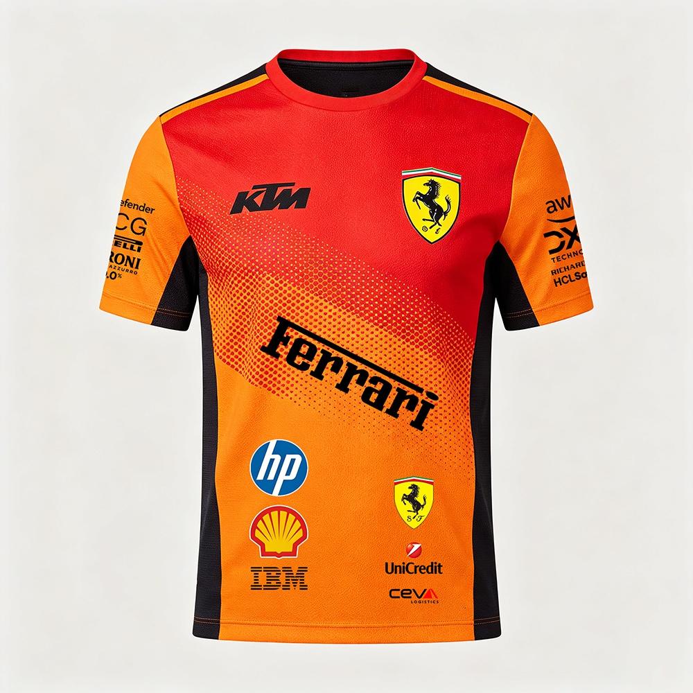 

KTM 2026 Summer F1 Team Jersey T-Shirt, Breathable Motorsport Top 4XL