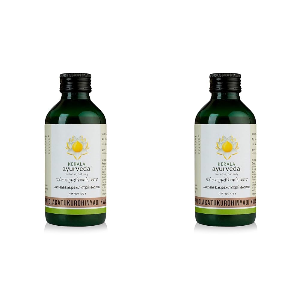

Kerala Ayurveda Patolakatukurohinyadi Kwath 200 Ml Pack of 2 Natural Herbal Decoction for Skin & Digestive Support