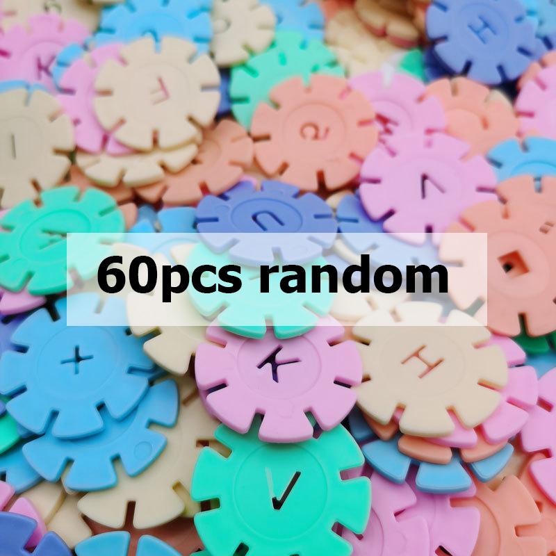 60/100/200pcs Early Education Insert Bag Snowflake Buliding Block Set Baby Puzzle Plastic Assembling Buliding Blocks Toys DDJ