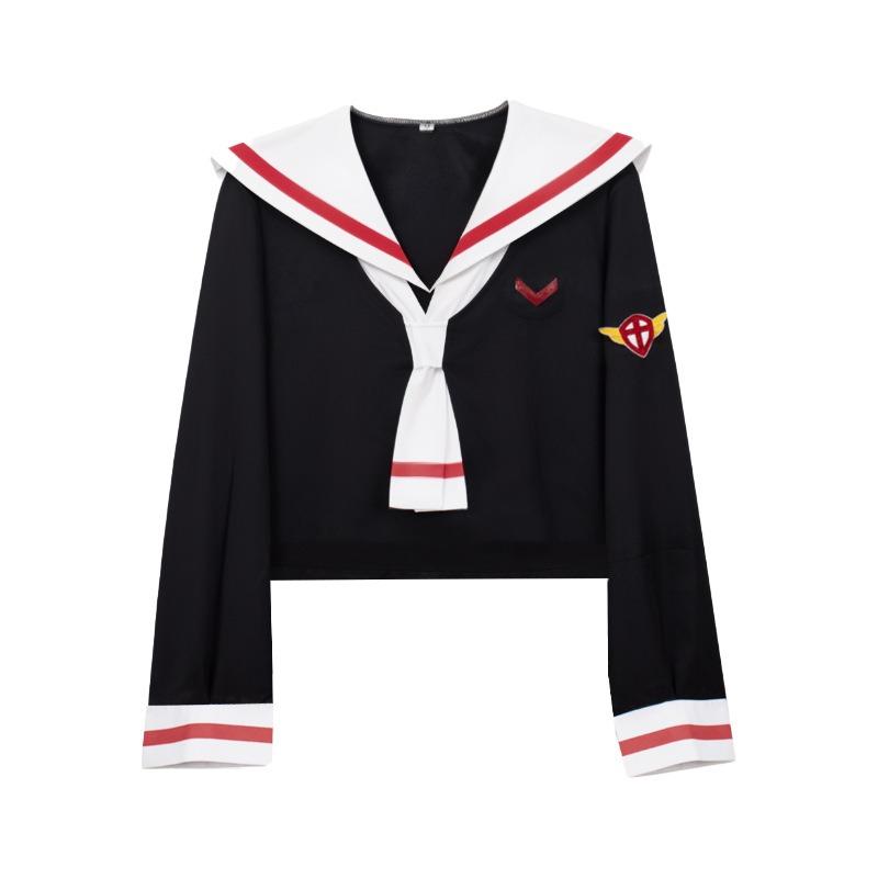 Magic Card Girl Sakura Cos Suit Changeable Sakura Lee Wolf Pleated Skirt School Uniform Stage Performance Cosplay Sailor Suit