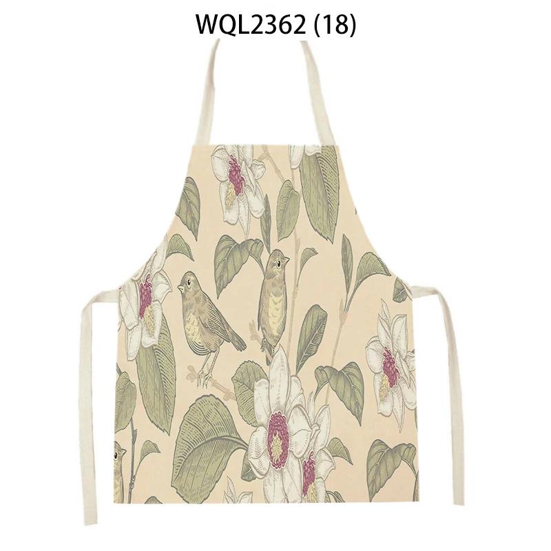 Retro Flowers Plant Pattern Aprons Home Baking Cooking Kitchen Aprons for Women Men Outdoor Garden Cleaning Aprons