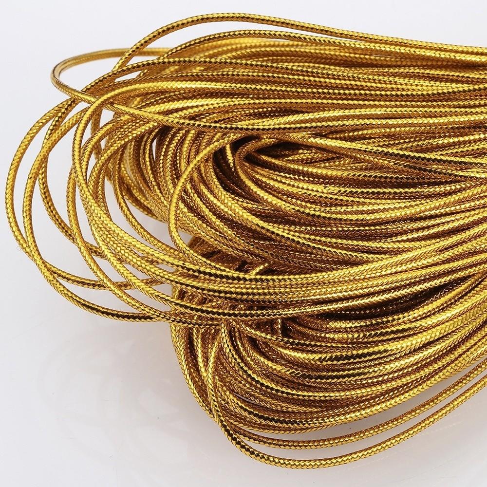 Gold Silver Color Gifts Packing String Thread 1.5mm Diameter Braiding Cord  for Jewelry Making